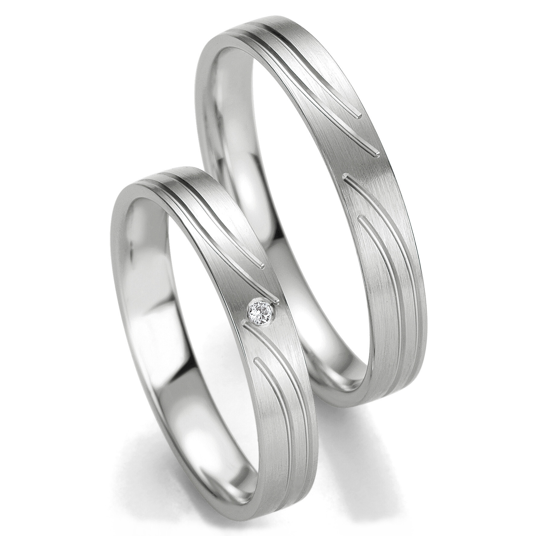 Breuning Trauringe 48/07123 & 48/07124 aus Palladium