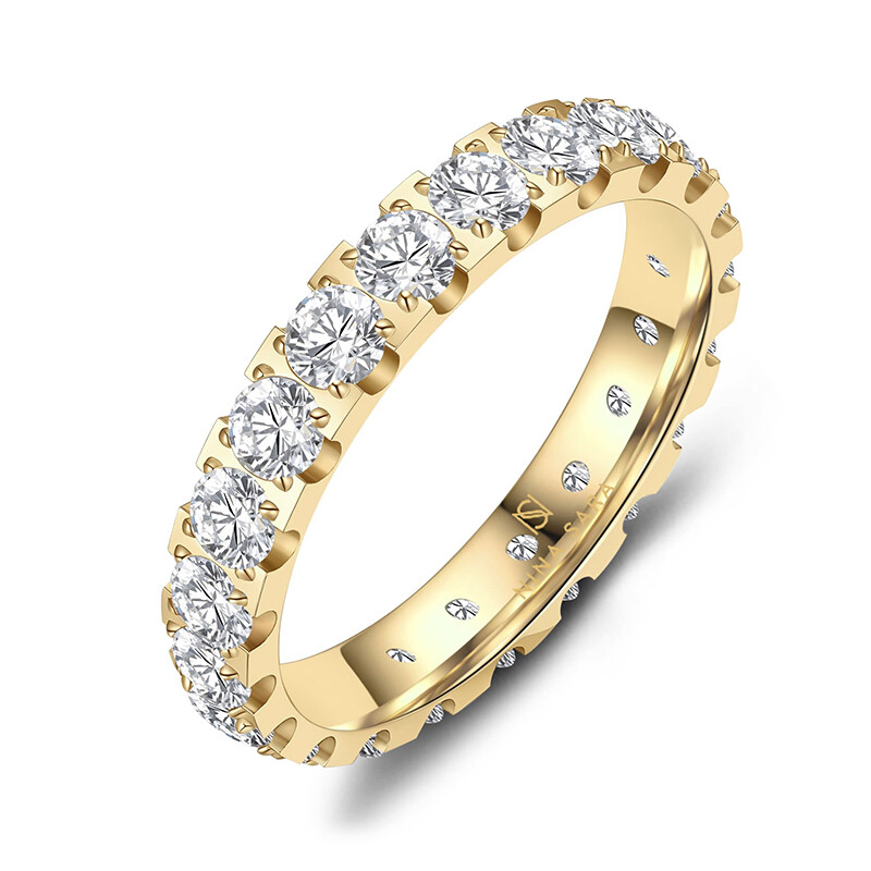 Memoire Eternity Ring Edelstahl Gold Zirkonia Nina Sara NS-14