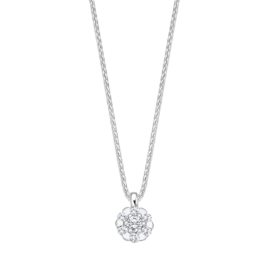 bella luce Halskette Flower mit Anhänger Weißgold 333 Brillant 0.100 ct.