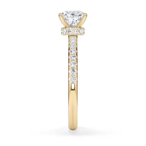 Verlobungsring Veiled Halo Lab-Grown Cushion Gelbgold Rubin RU-1889