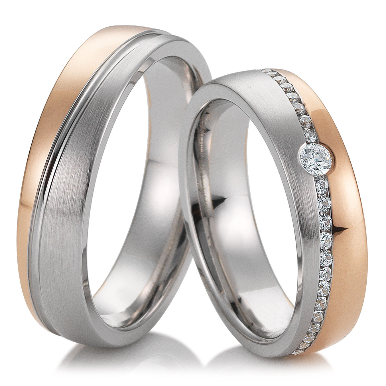 Breuning Trauringe Weißgold & Rotgold 48/04259 & 48/04260