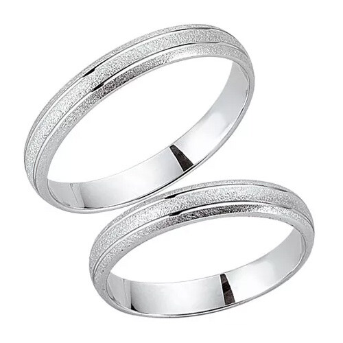 Schwarz Partnerringe Silber 925 SW925-054 Sterlingsilber sandmatt