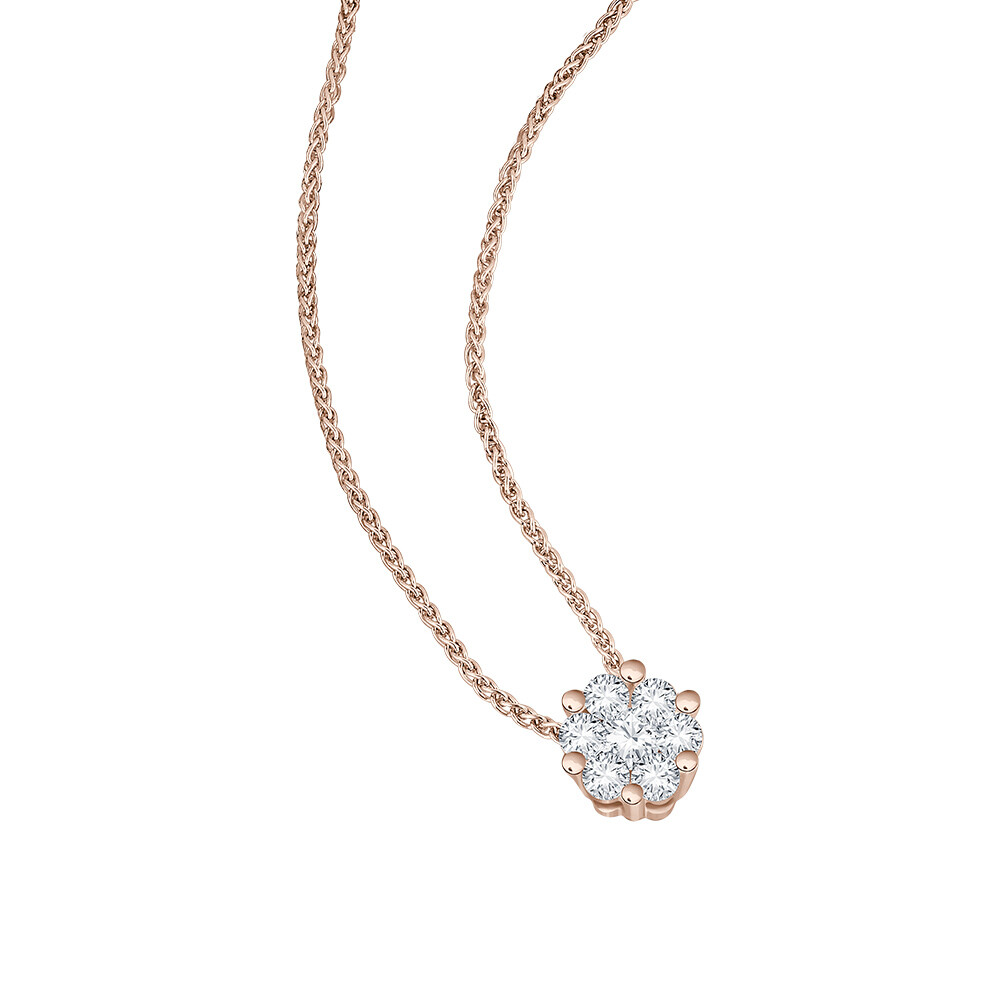 bella luce Halskette mit Anhänger Fleur Roségold Brillant 0.500 ct.