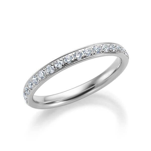 Memoire-Ring halb ausgefasst Graugold Rubin RU-1059
