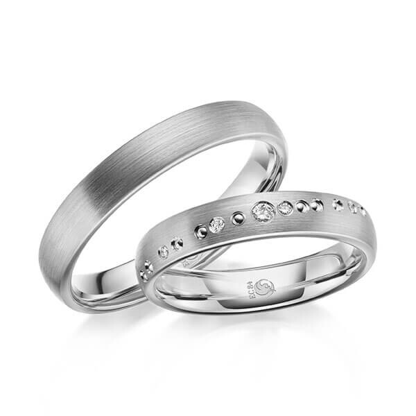 Trauringe Platin Perlen Rubin RU-1632