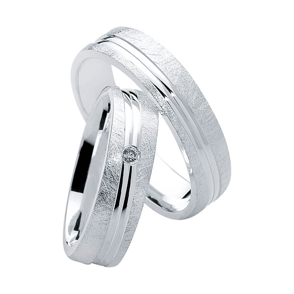 Partnerringe Heartbeat Silber 925 Rubin S13