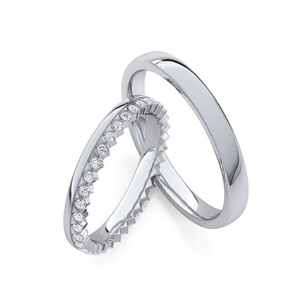 Paar Trauringe / Eheringe Platin 600/- zus. 0,310 ct, tw, si - RU-1770-5