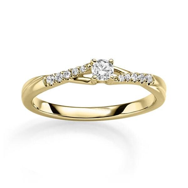Verlobungsring Gelbgold Brillant Rubin RU-1831