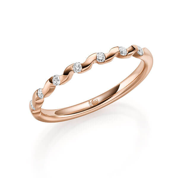 Paar Trauringe / Eheringe Rotgold 333/- zus. 0,140 ct, tw, si - RU-1748-3