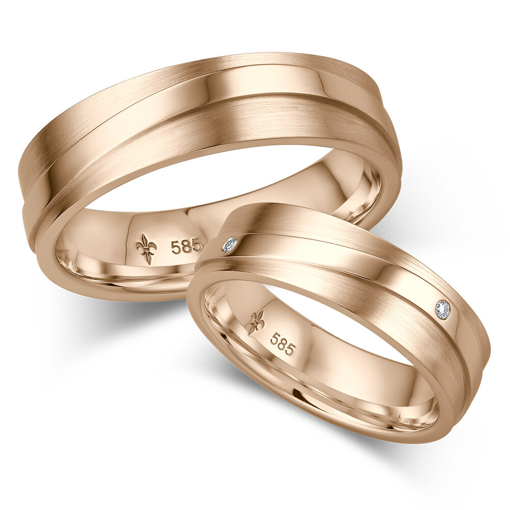 Giloy Trauringe Justine Roségold TR-0-00027 & TR-1-00027