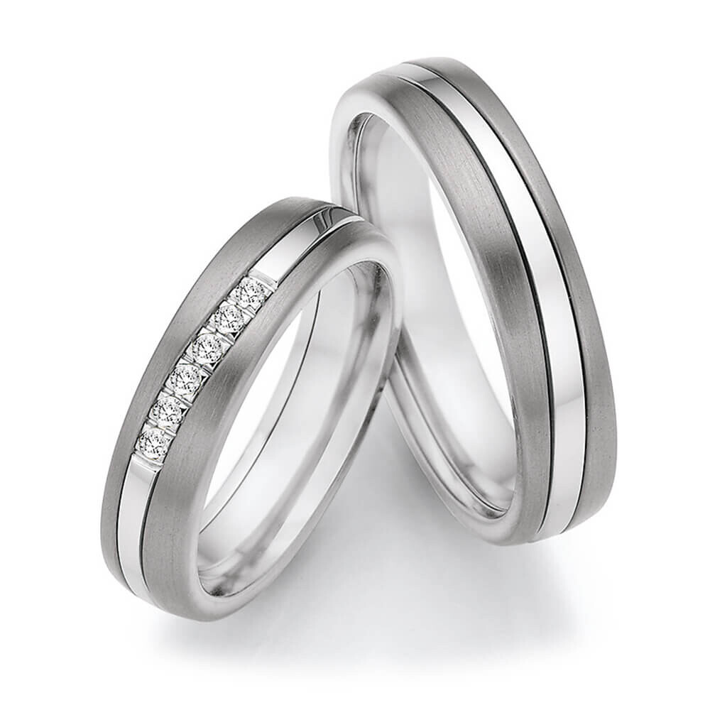 Trauringe Surfing Colors Titan & Weißgold Ruesch 14/20010