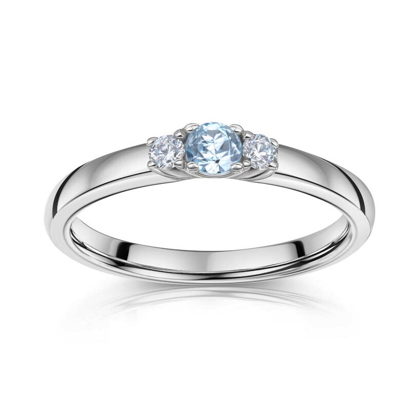 Antragsring Platin Blau Topas Zirkonia 503667