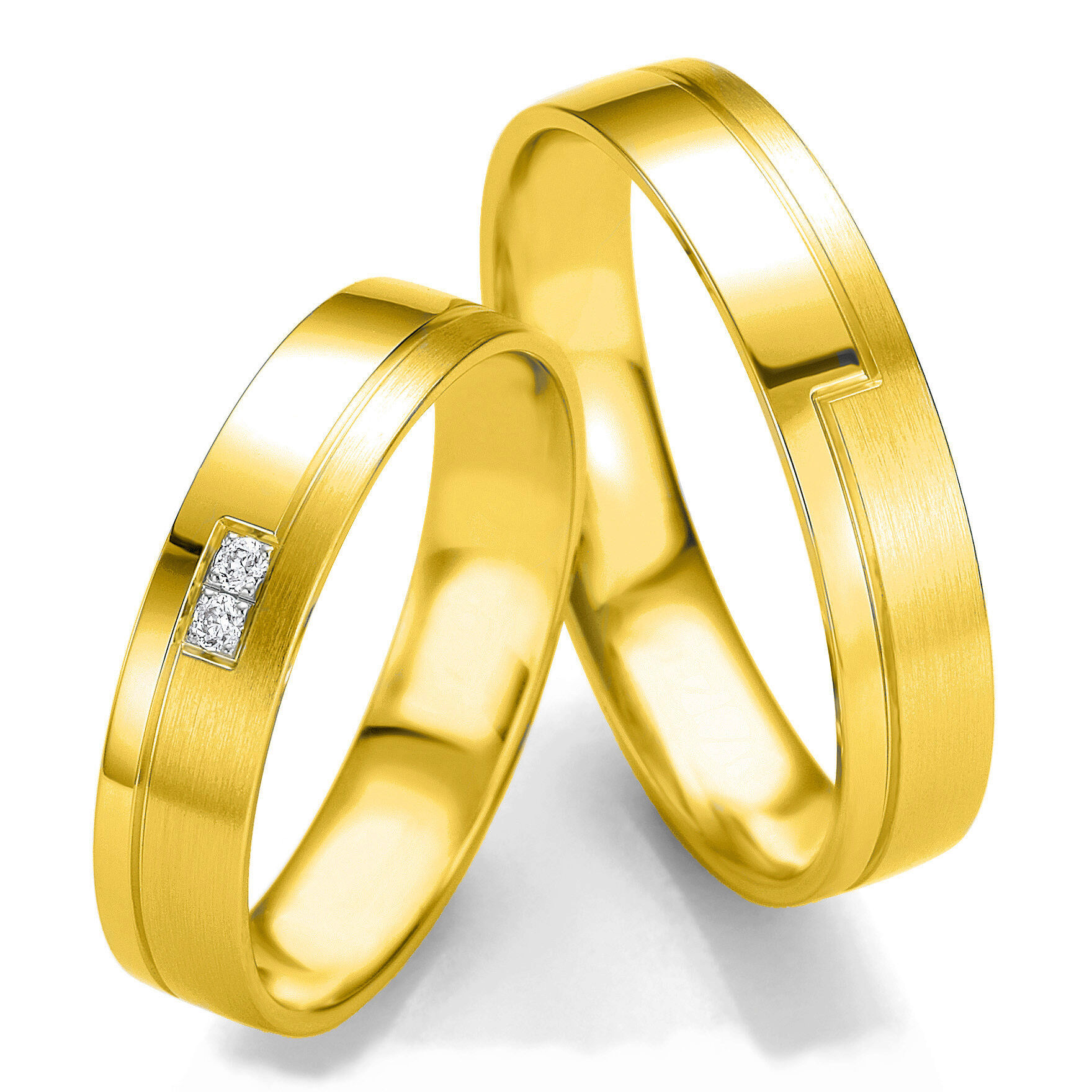 Breuning Trauringe 48/07139 & 48/07140 aus Gelbgold