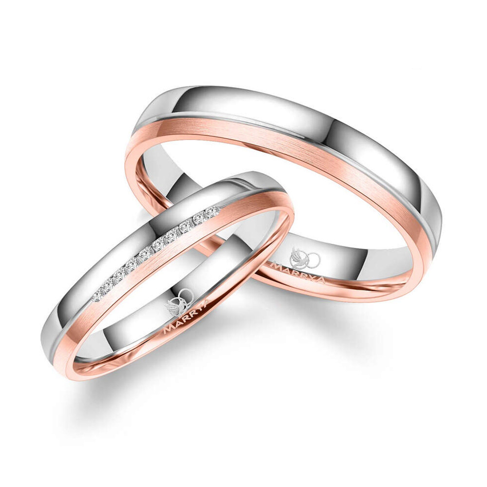 Eheringe Roségold & Weißgold Brillant Marrya GO542D