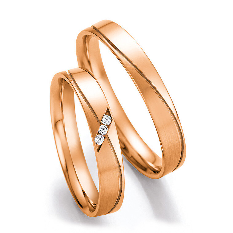 Collection Ruesch Trauringe Rotgold Brillant 66/41010 & 66/41020
