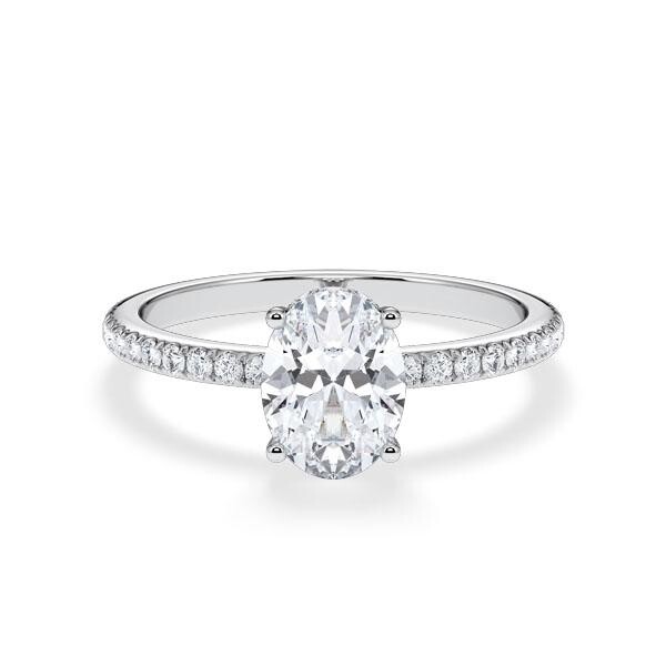 Verlobungsring Platin 950/- zus. 1,270 ct, LAB - e, vs2 & tw, vs - RU-1902-4