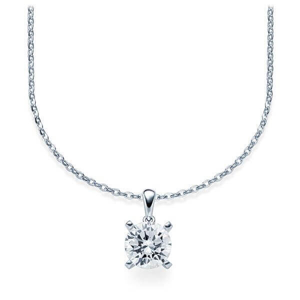Collier Weißgold 585 Brillant zus. 1,000 ct, tw, si Rubin RU-1578-13