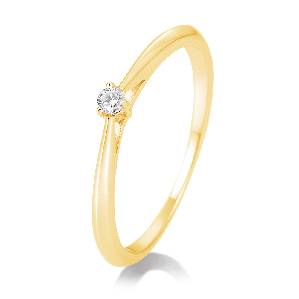 Verlobungsring 3er Krappe Gelbgold BR127 Brillant