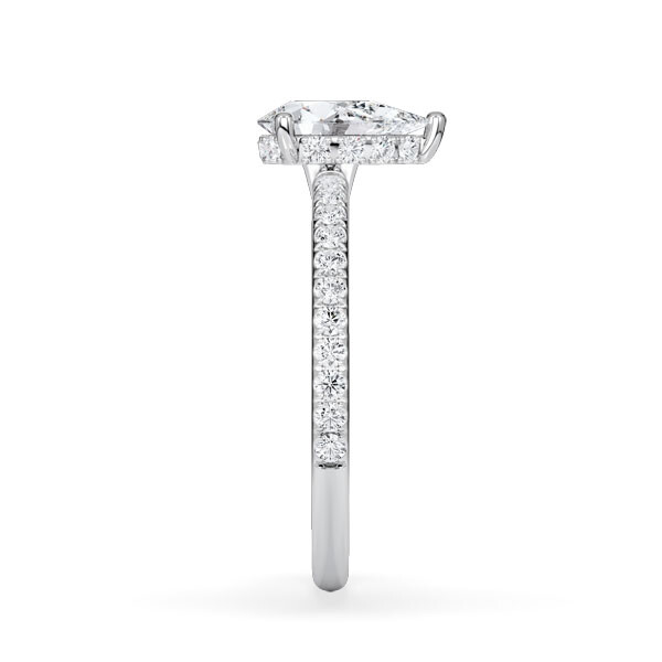 Ring Classic Hidden Halo Tropfen Platin Rubin 1903