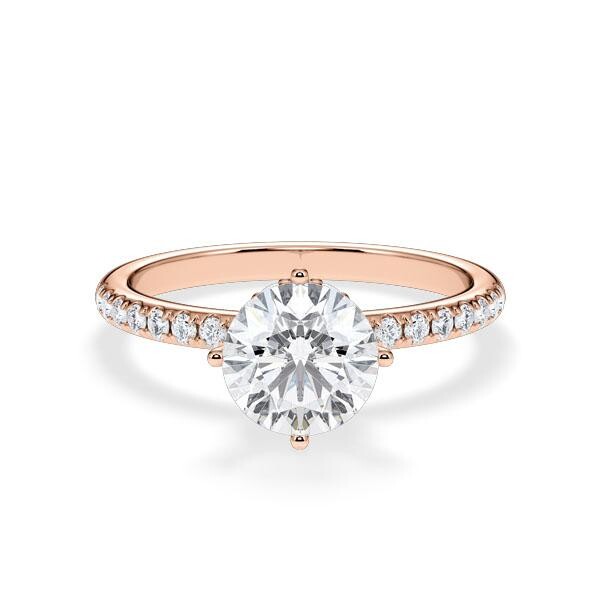 Verlobungsring Classic Hidden Halo Brillant Rotgold Rubin RU-1897