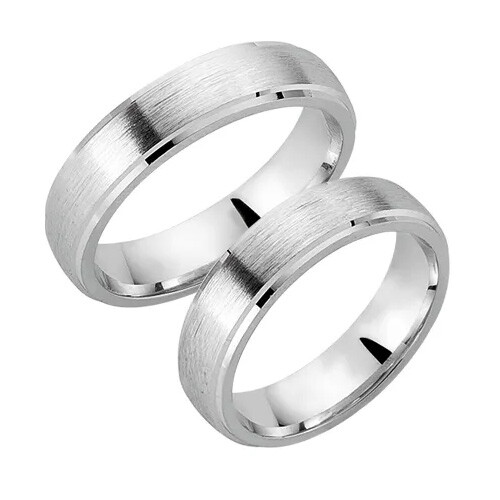 Schwarz Trauringe / Partnerringe Silber 925 SW925-009 Sterlingsilber feinmatt