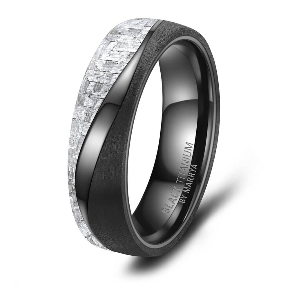 Herrenring Black Titanium Carbon Marrya BT-13