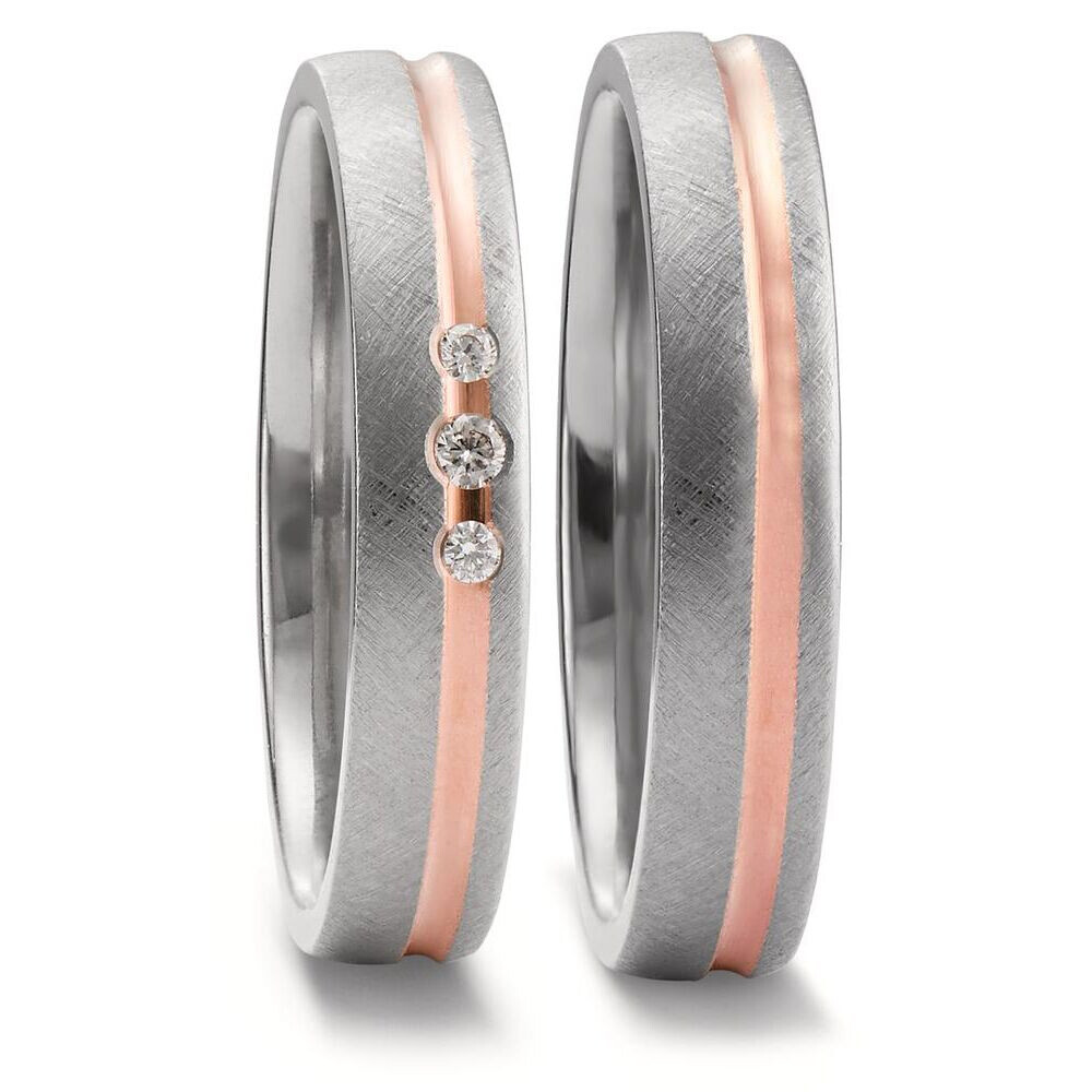 Trauringe Titan Rotgold 750 Brillant TitanFactory 52694
