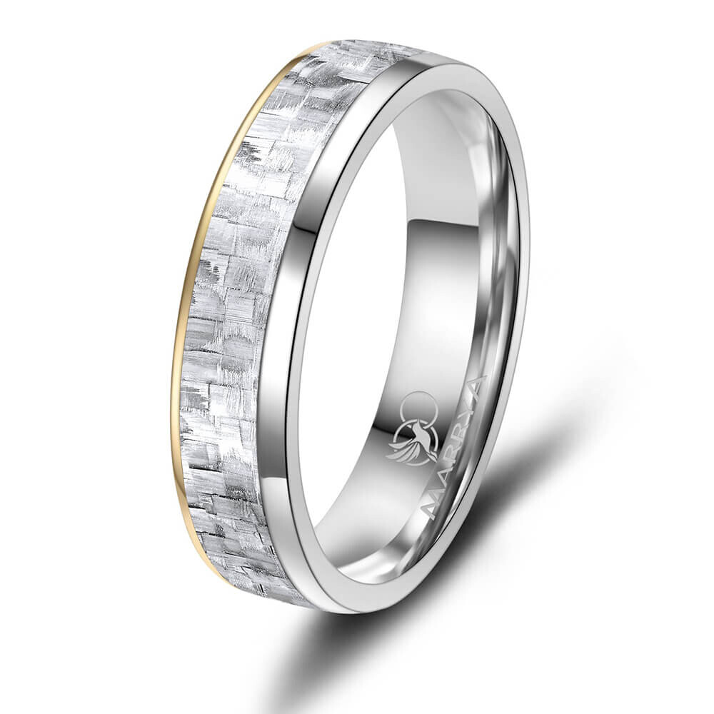 Herrenring Tutan Carbon grau Marrya CA-09