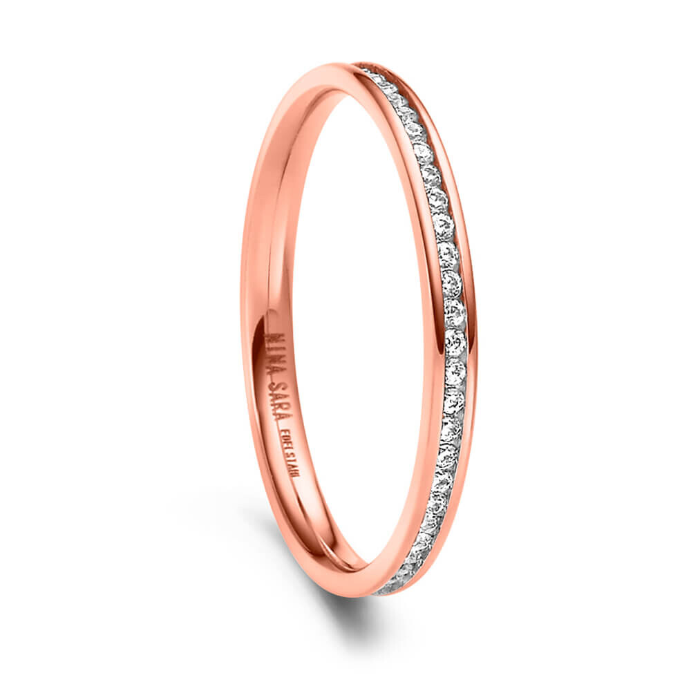 Edelstahlringe Rosé Triset Zirkonia Nina Sara NS-G2