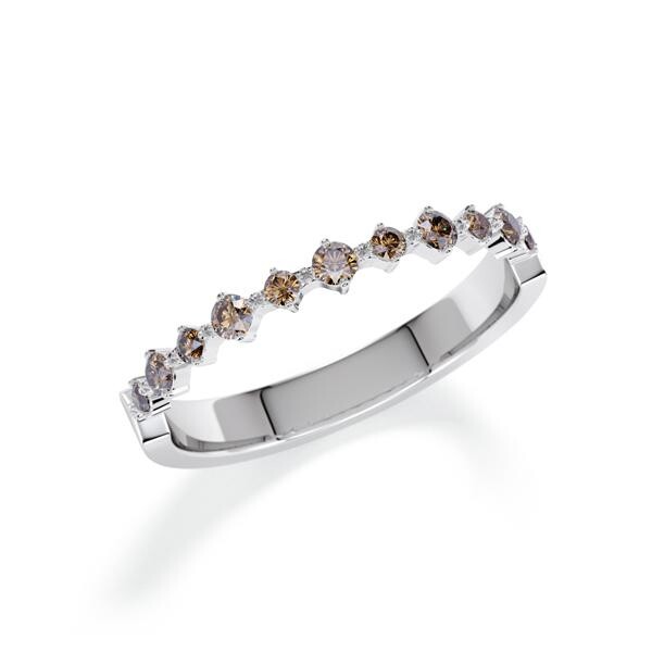 Memoire/Vorsteckring Palladium 950/- zus. 0,285 ct, Cognac - RU-1807-37
