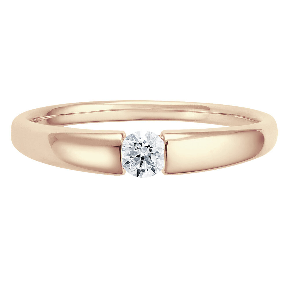 bella luce Solitaire Ring Roségold Brillant 0.170 ct. w/si, liegend