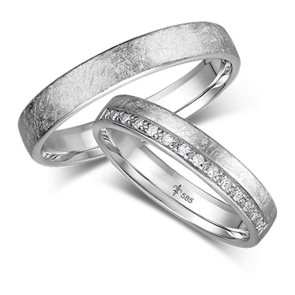 Giloy Trauringe Colette Platin Brillant TR-0-00077 & TR-1-00077