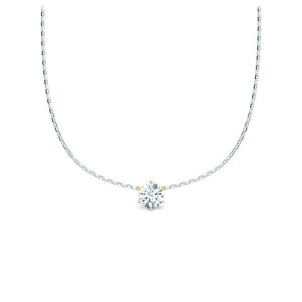 Collier Weißgold 585 Gelbgold 585 Brillant zus. 0,100 ct, tw, si Rubin RU-1580-4