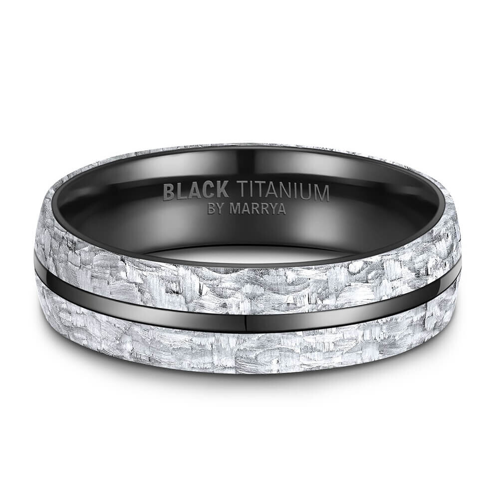 Black Titanium Herrenring Marrya BT-11