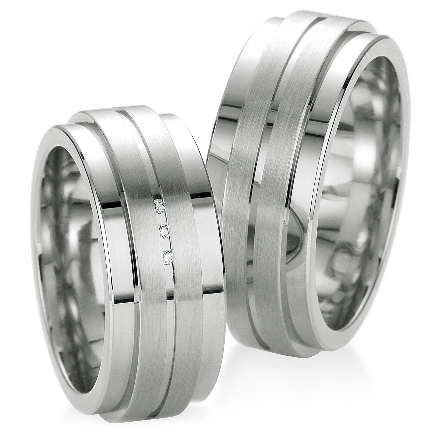 Breuning Trauringe / Partnerringe aus 925er Silber - 48/08039 & 48/08040