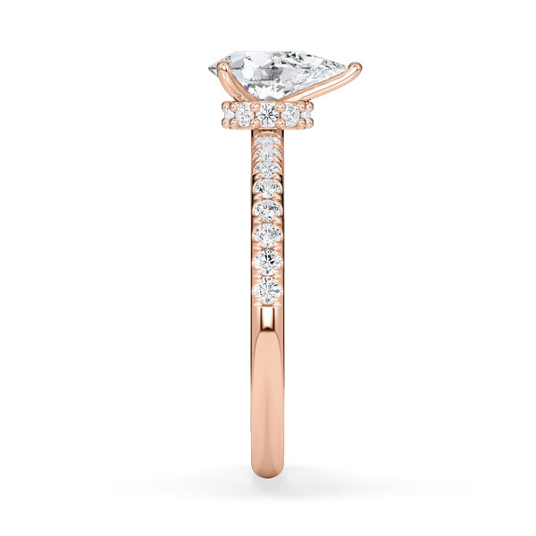 Ring Veiled Halo Tropfen Diamant Rotgold Rubin 1894