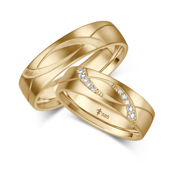 Giloy Trauringe Edith Gelbgold TR-0-00071 & TR-1-00071