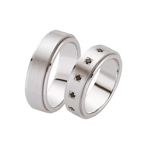 Schwarz Trauringe Silber 925 Zirkonia SW925-126