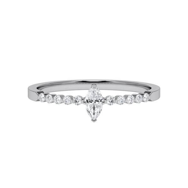 Diamantring Platin 600 Marquise-Diamant zus. 0,300ct. Rubin RU-1792