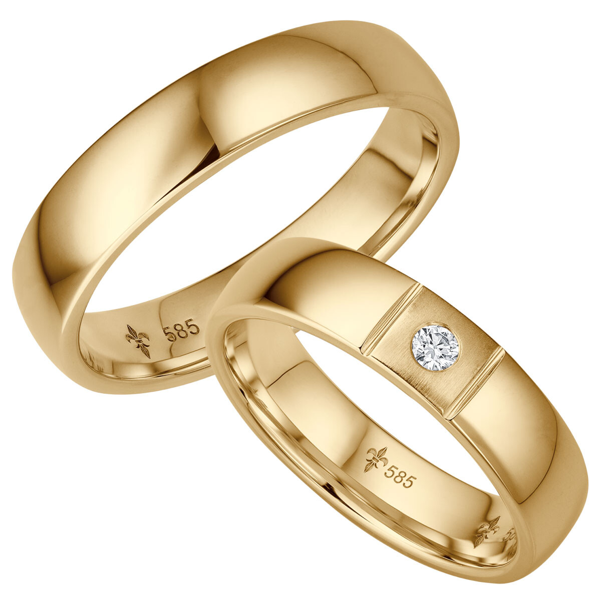 Giloy Trauringe Francine Gelbgold TR-0-00040 & TR-1-00040
