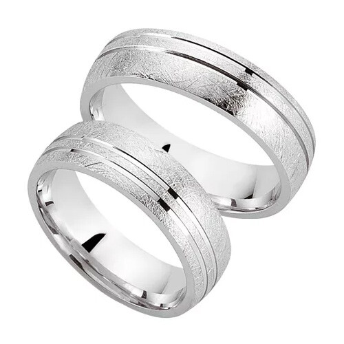 Schwarz Trauringe / Partnerringe Silber 925 SW925-007 Sterlingsilber kreismatt