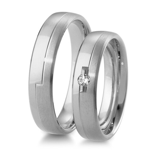 Trauringe Weißgold Brillant Breuning 48/04101 & 48/04102