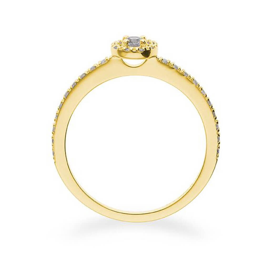 Verlobungsring Fantasy Pavé Gelbgold Brillant 41-05800