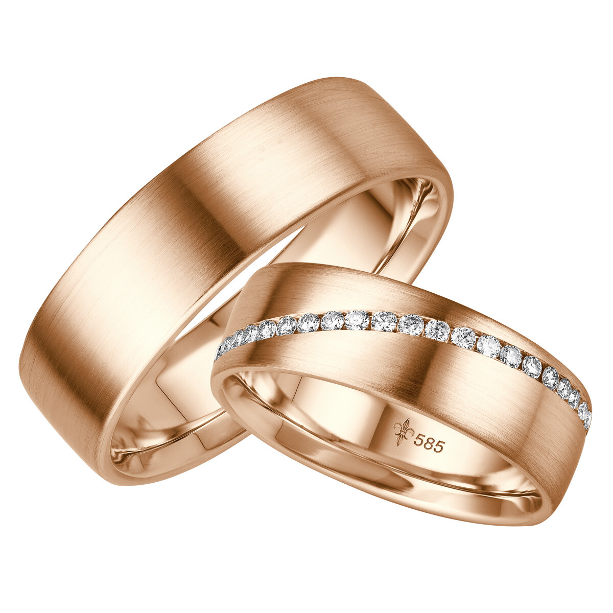 Giloy Trauringe Amélie Rotgold TR-0-00015 & TR-1-00015