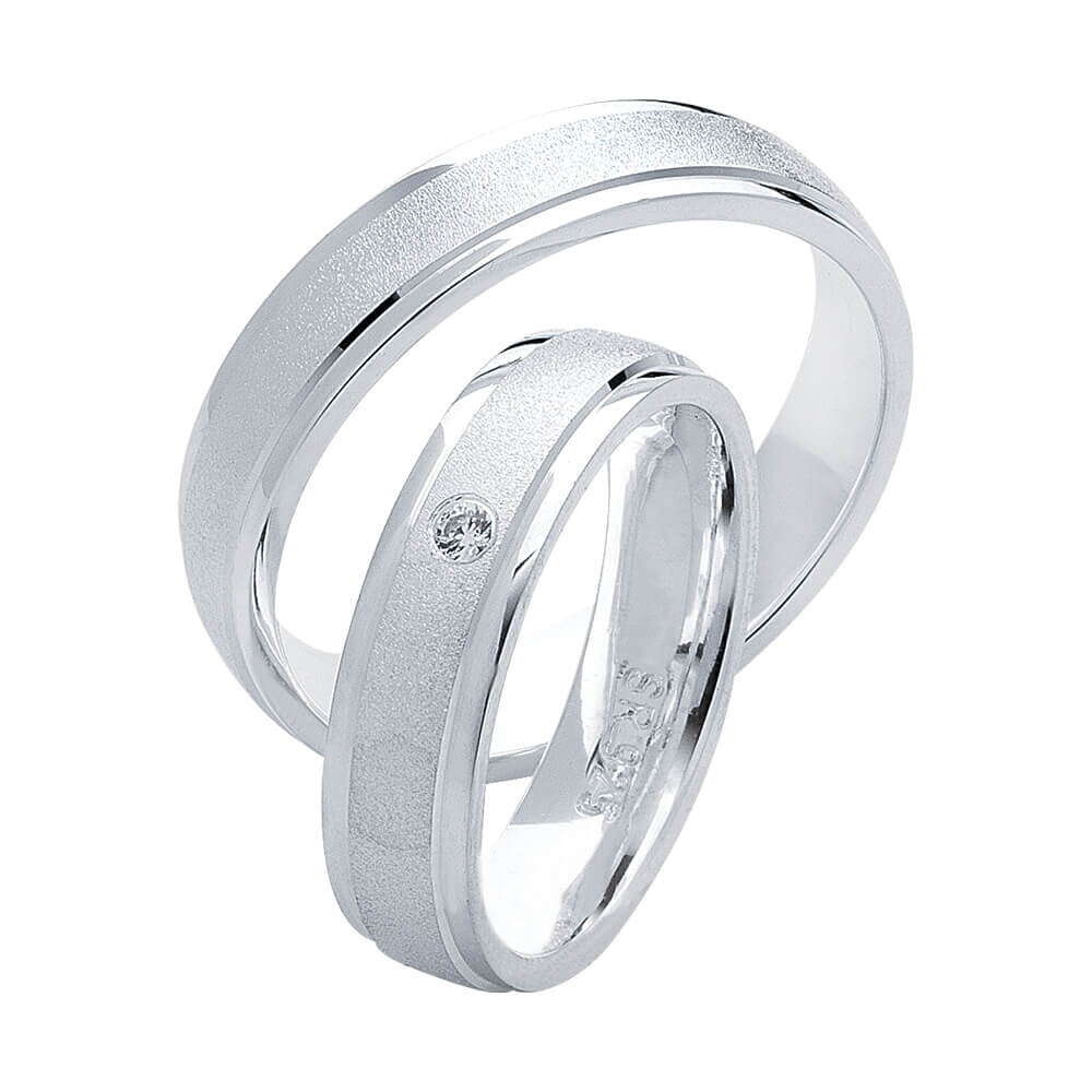 Partnerringe Heartbeat Silber 925 Rubin S21