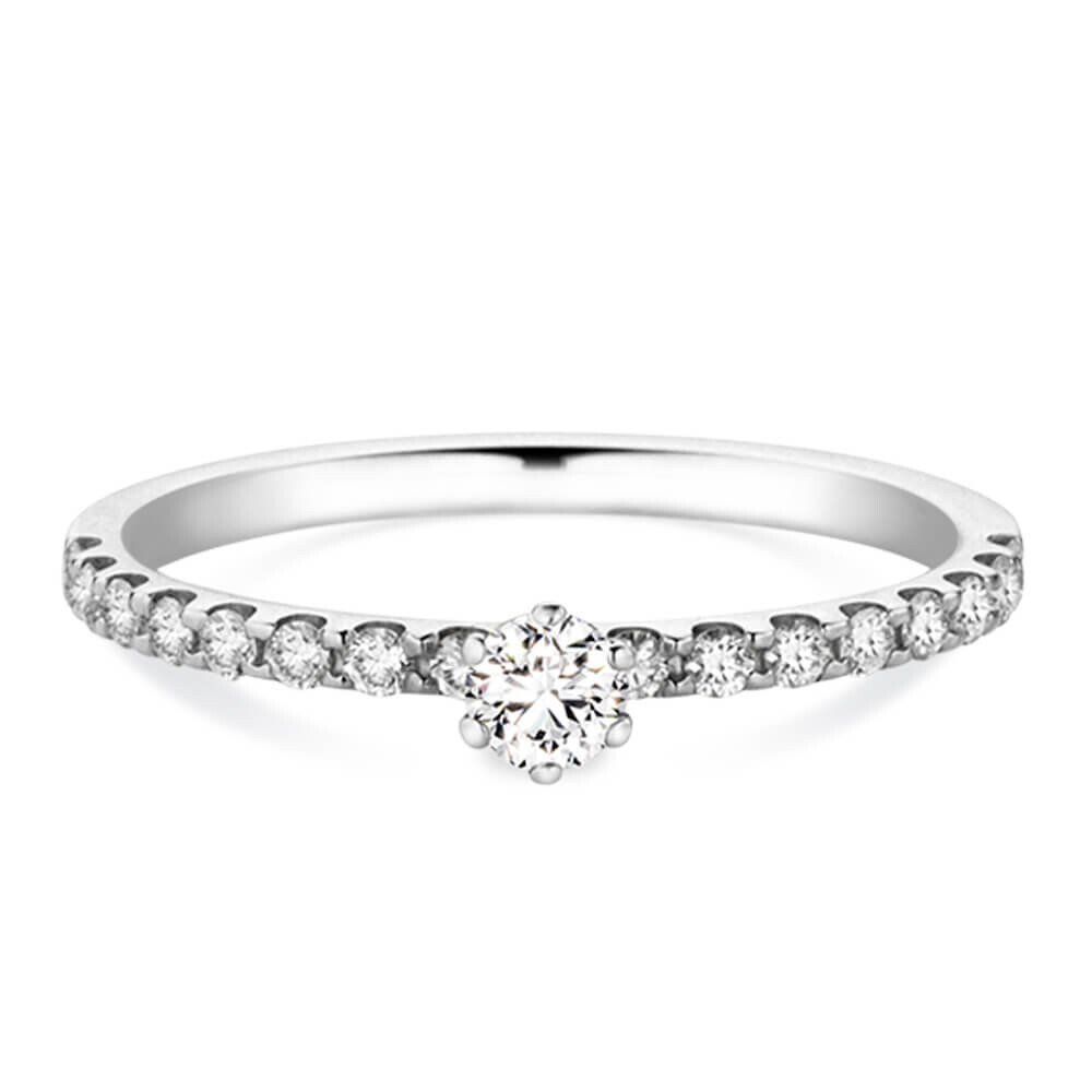 Verlobungsring Pavé Weißgold Classic Dettinger 27187