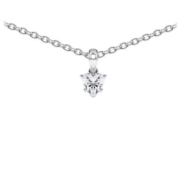 Collier Platin 950 Herzform-Diamant zus. 0,200 ct, tw, vs Rubin RU-1780-1