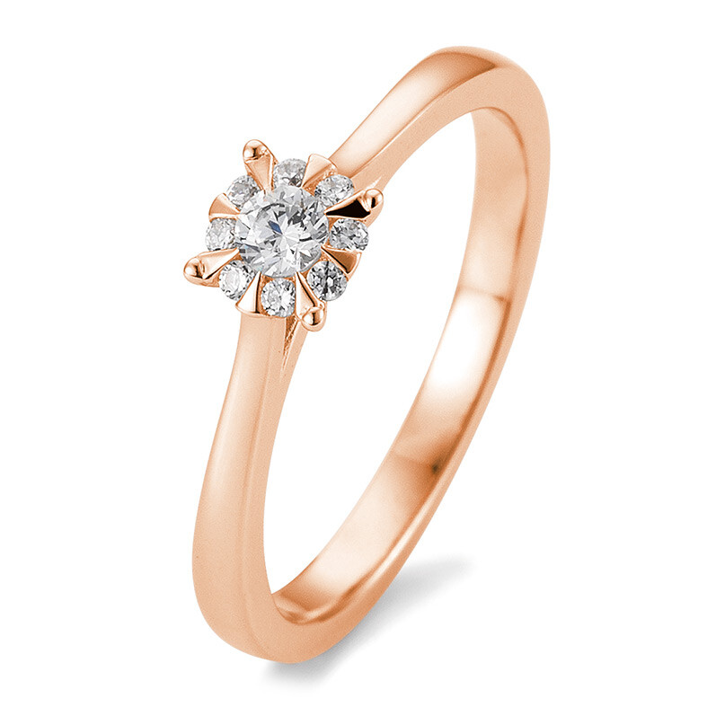 Breuning Solitär Ring Rotgold 585 - 0,180 ct - 05764