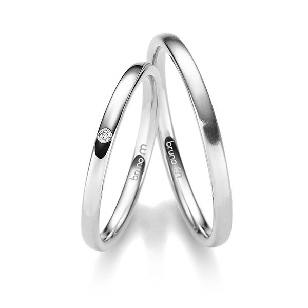 Bruno M Trauringe Platin Brillant J-1228-1