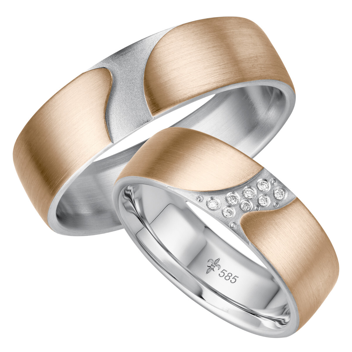 Giloy Trauringe Eve Roségold & Weißgold TR-0-00012 & TR-1-00012